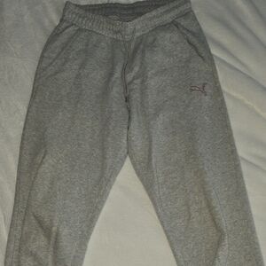 Puma Light Gray Joggers with Subtle Logo